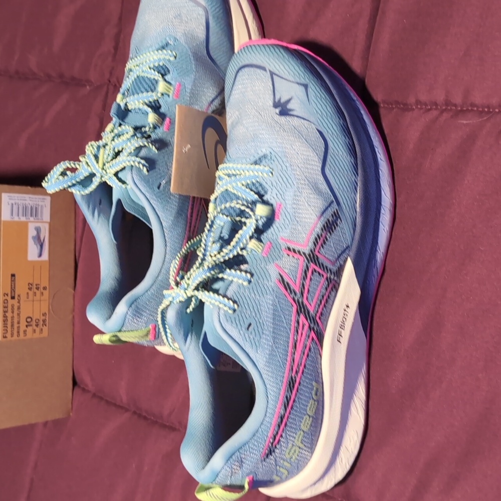 NWT Asics Fugi Speed 2 Women's 10 Running Sneakers Tennis Shoes Hot Pink Blue - Picture 4 of 12